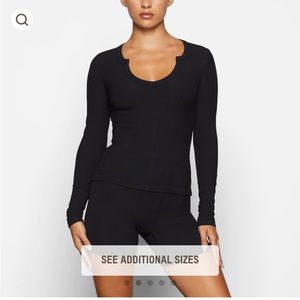 Gap Black Long Sleeve Split Neck Shirt